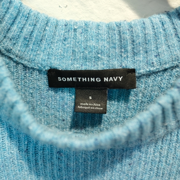 Something Navy Ribbed Confetti Knit Pullover Sweater, Size S - Picture 5 of 6